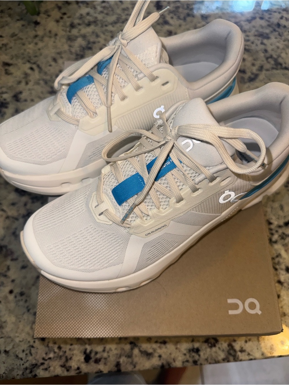 On Running Cloud Womens' Lightweight White & Blue Running Shoes